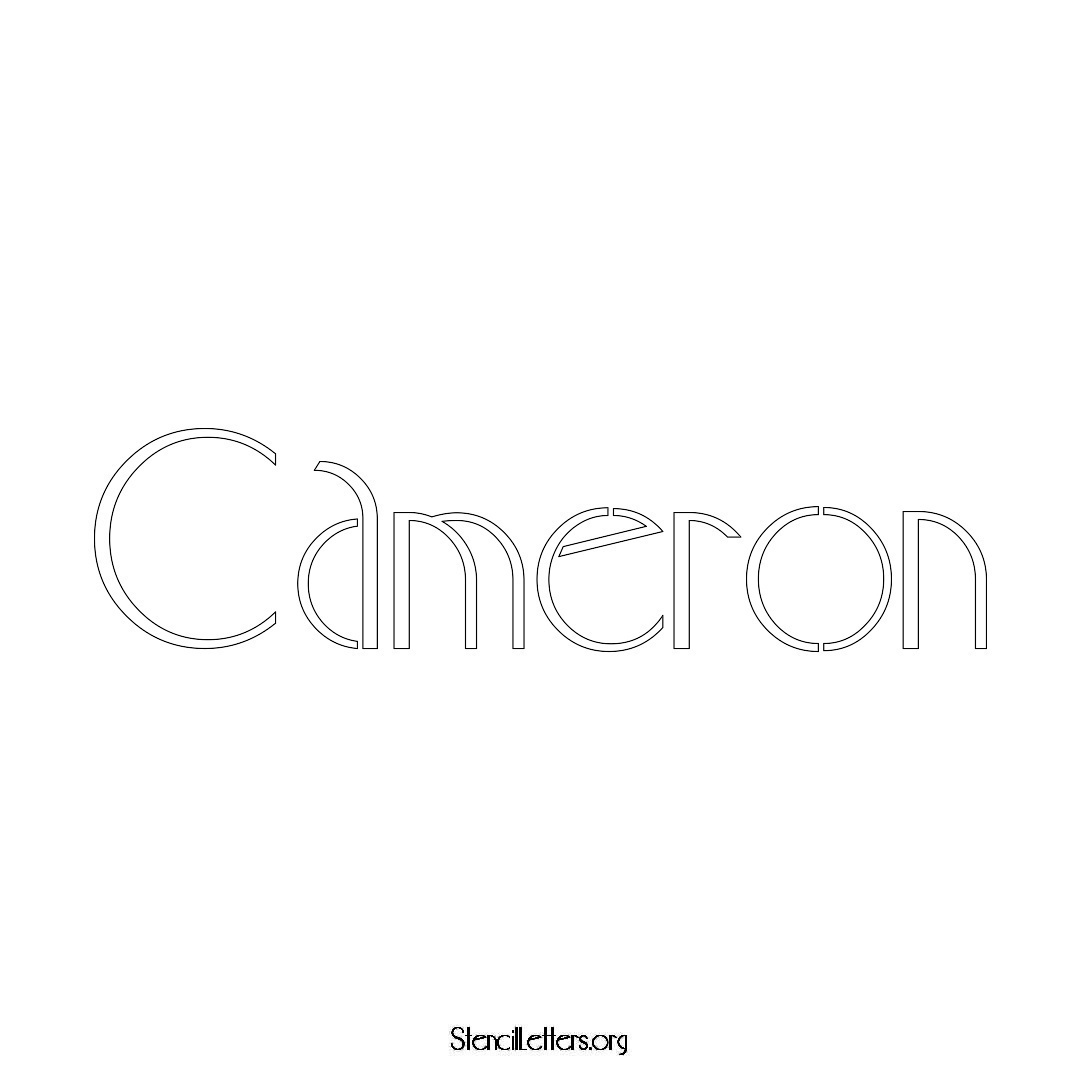 Cameron name stencil in Art Deco Lettering