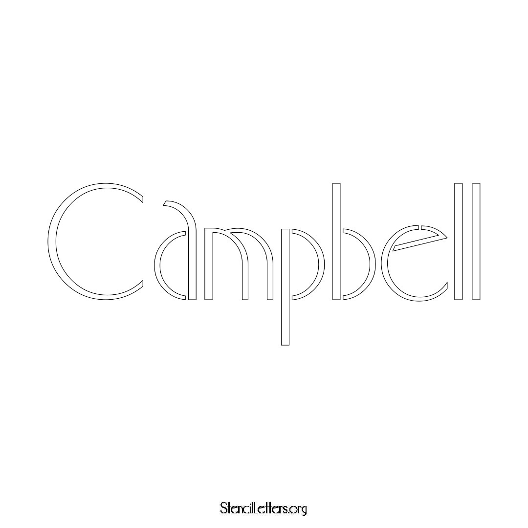 Campbell name stencil in Art Deco Lettering