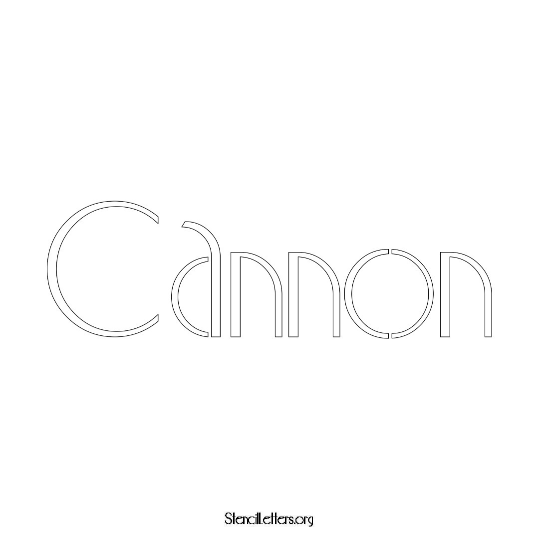 Cannon name stencil in Art Deco Lettering