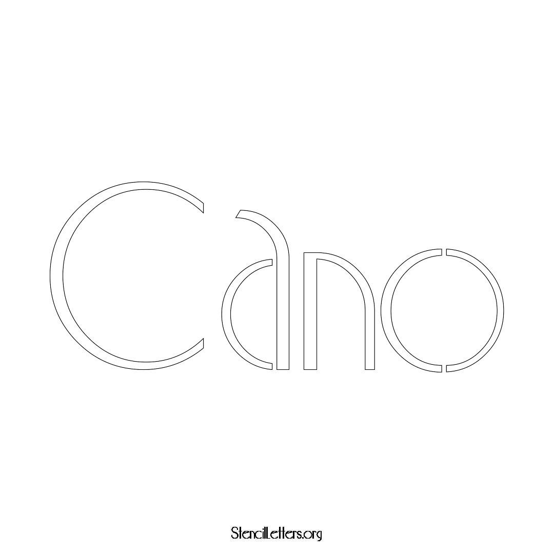 Cano name stencil in Art Deco Lettering