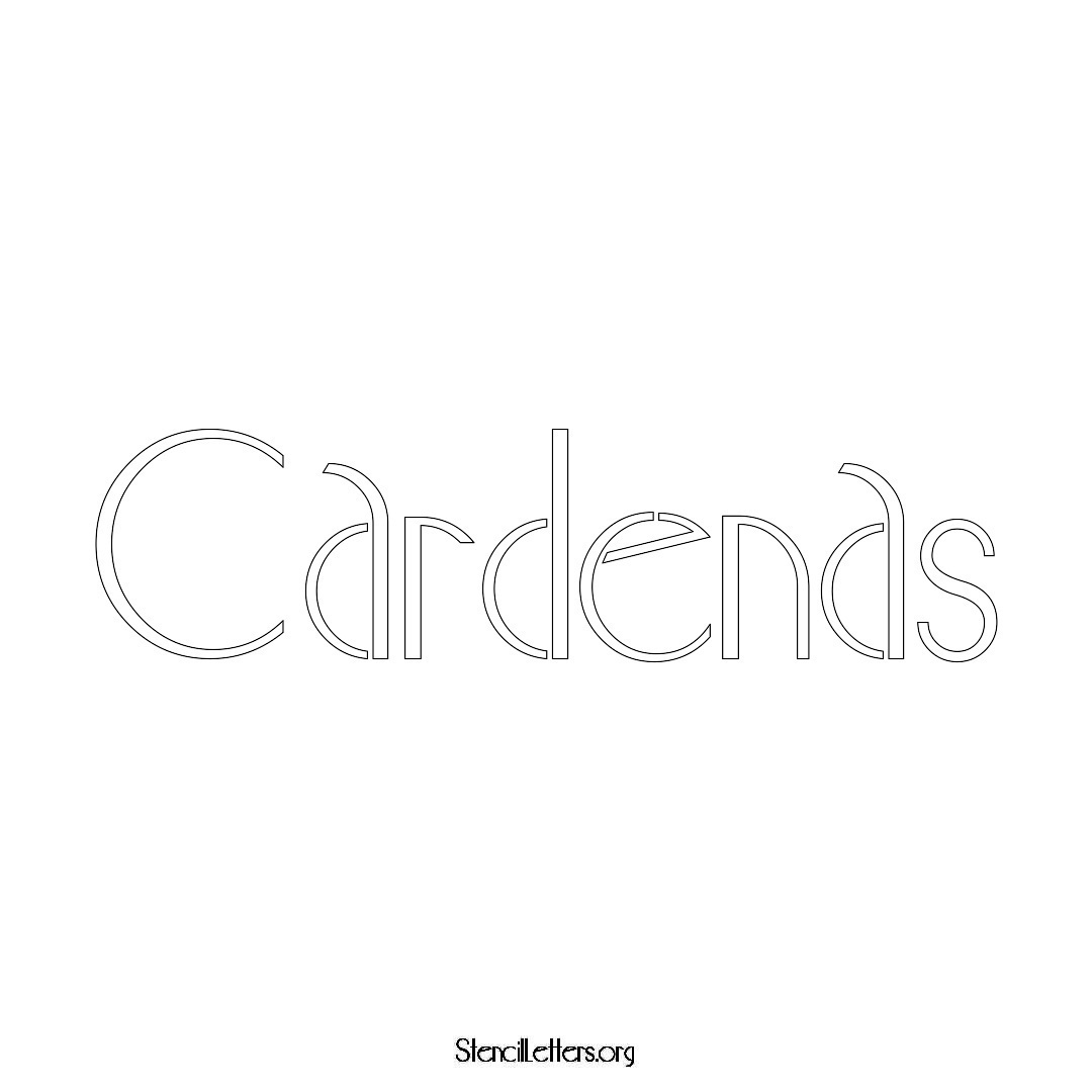 Cardenas name stencil in Art Deco Lettering