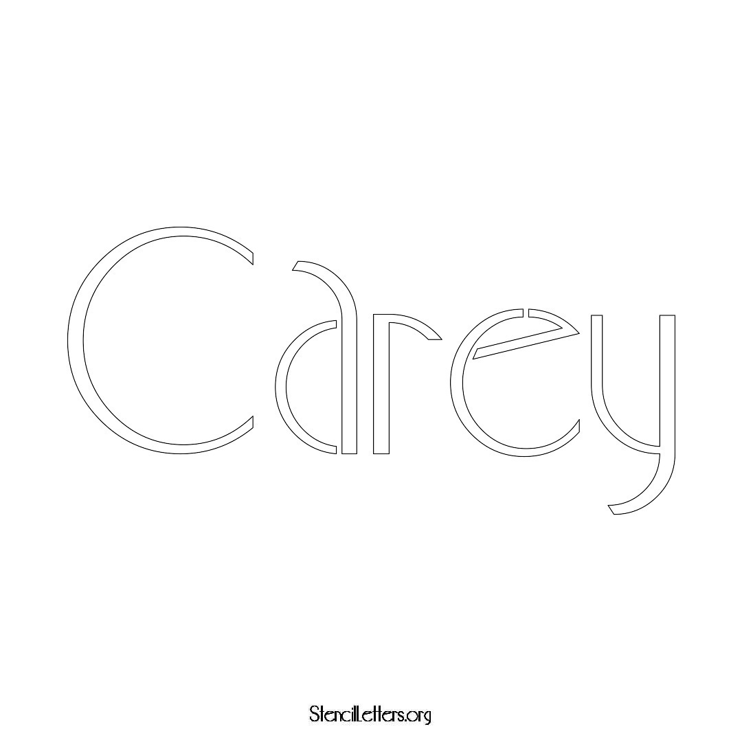 Carey name stencil in Art Deco Lettering
