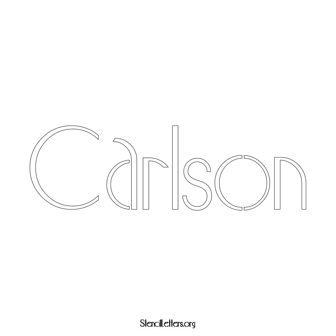 Carlson name stencil in Art Deco Lettering