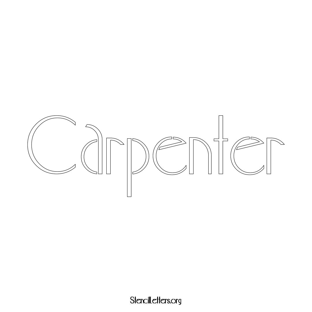 Carpenter name stencil in Art Deco Lettering