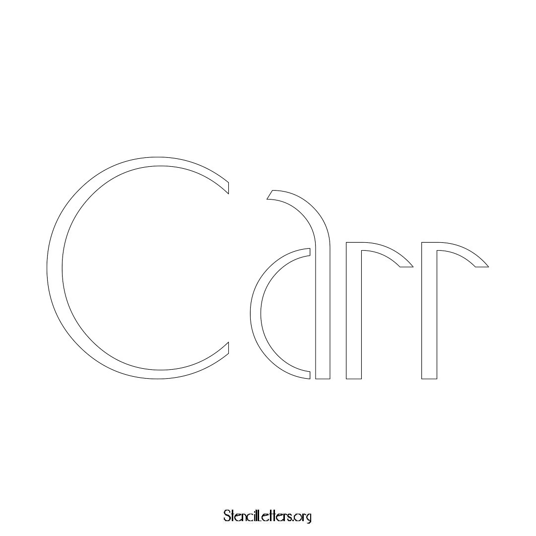 Carr name stencil in Art Deco Lettering