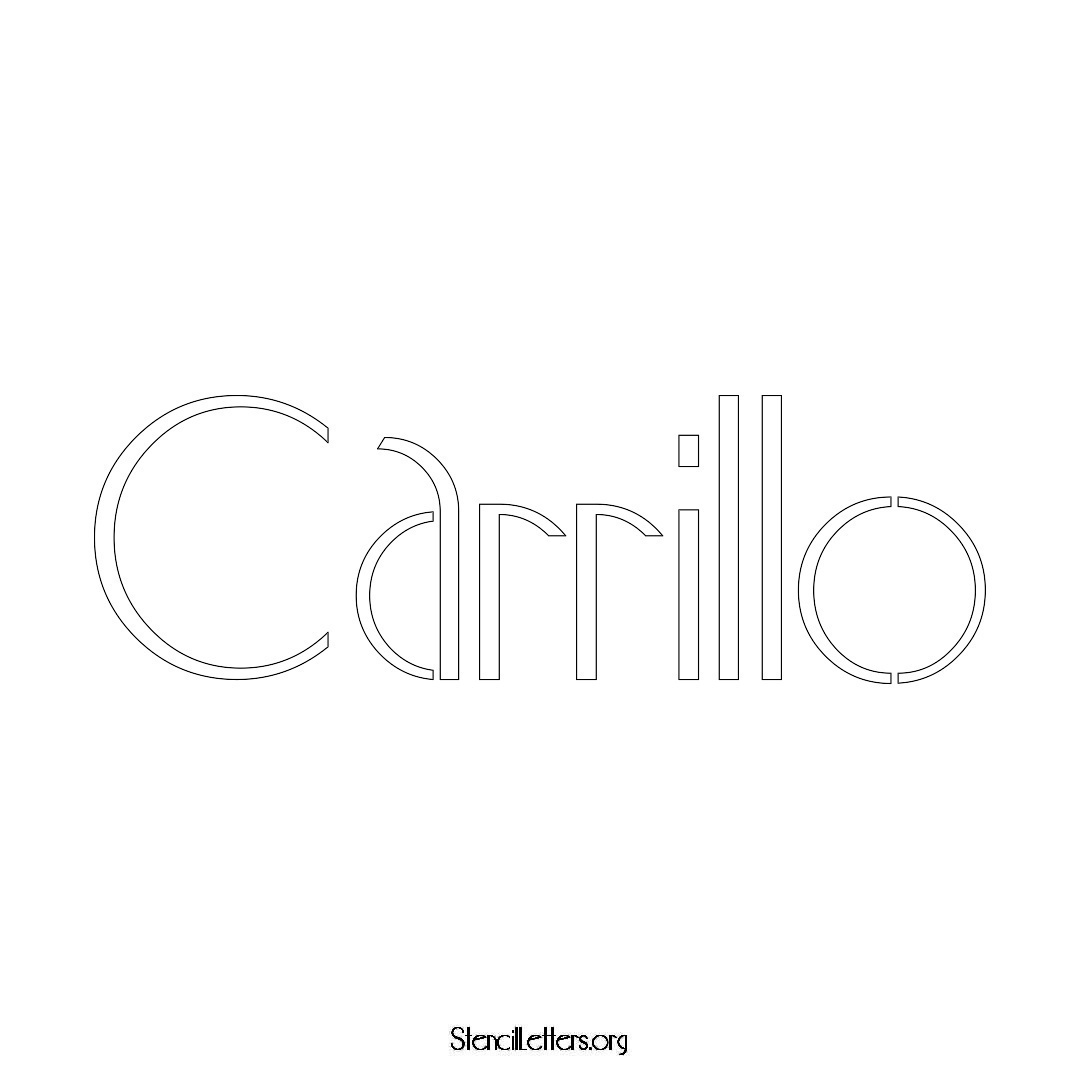 Carrillo name stencil in Art Deco Lettering