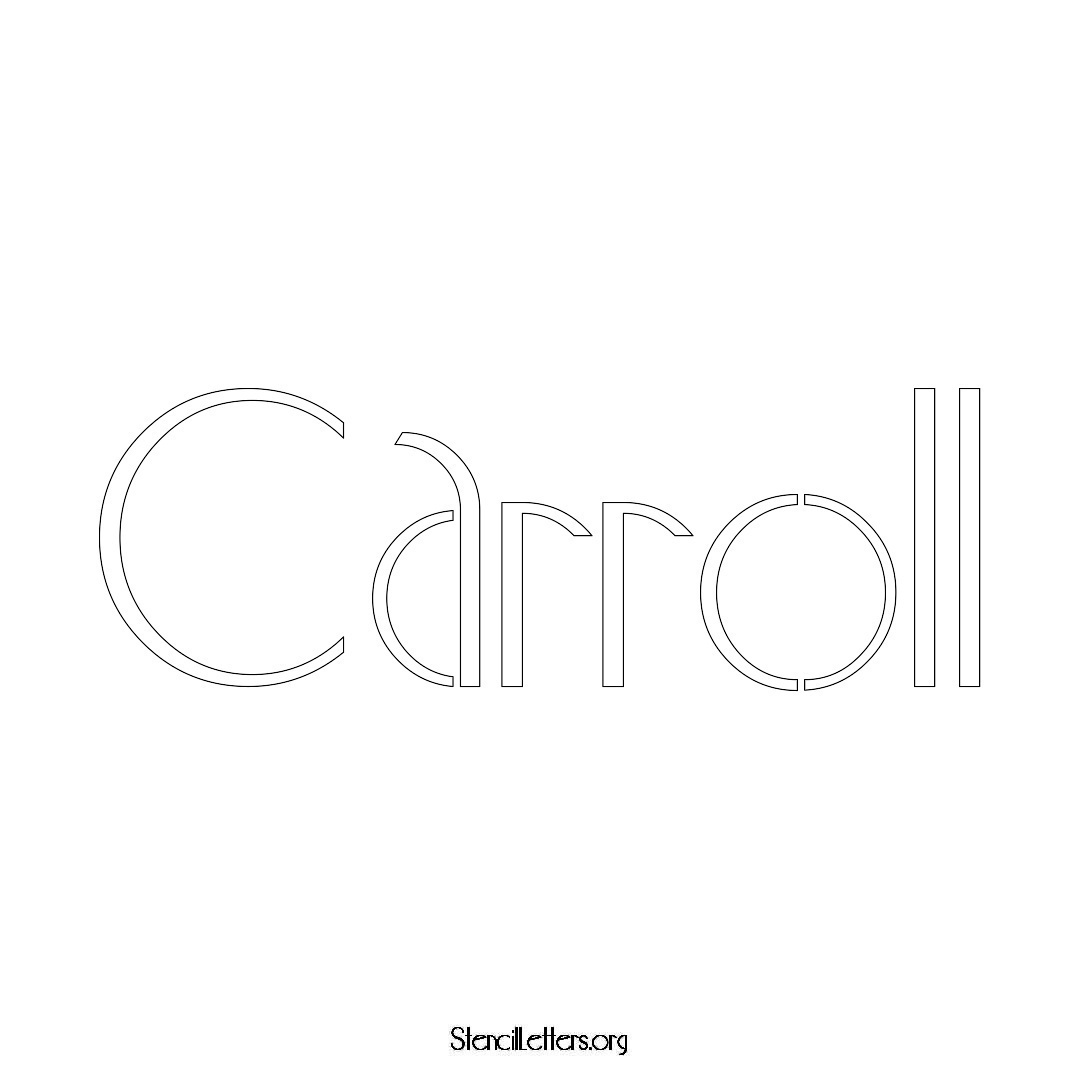 Carroll name stencil in Art Deco Lettering