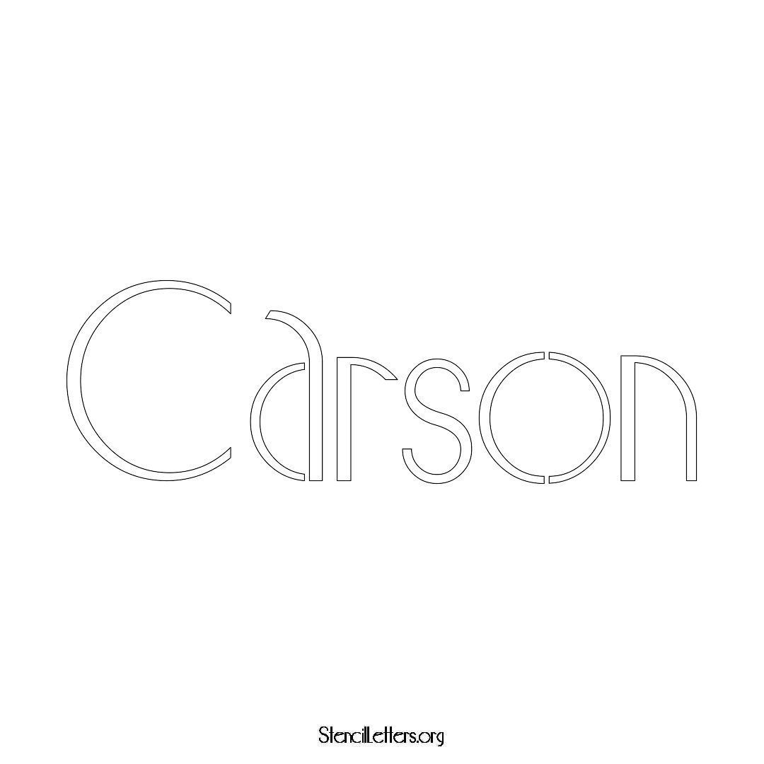 Carson name stencil in Art Deco Lettering