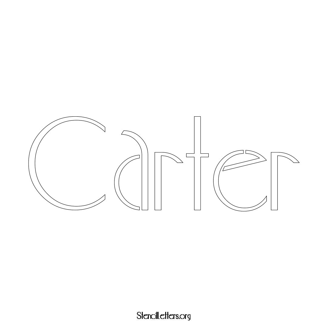 Carter name stencil in Art Deco Lettering