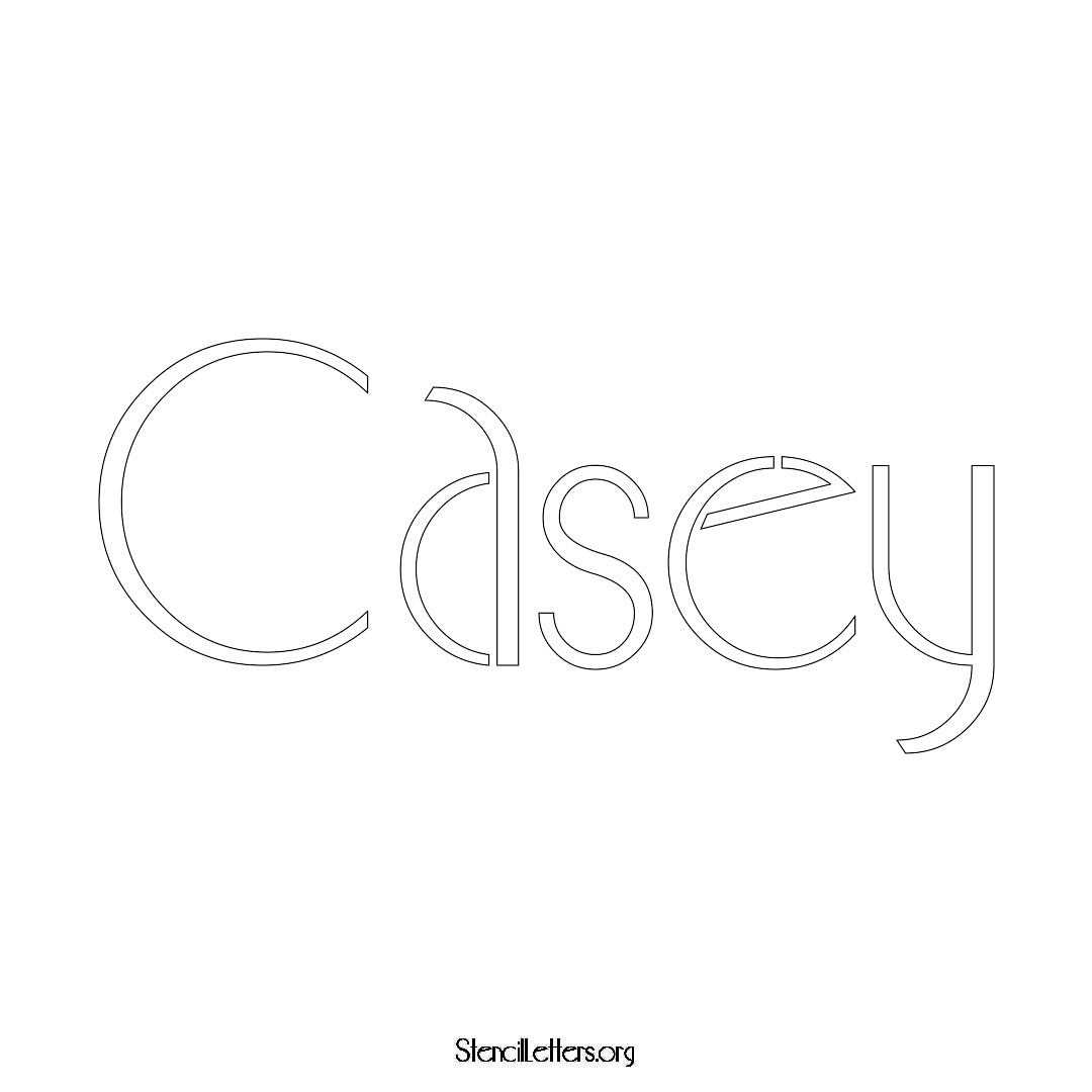 Casey name stencil in Art Deco Lettering
