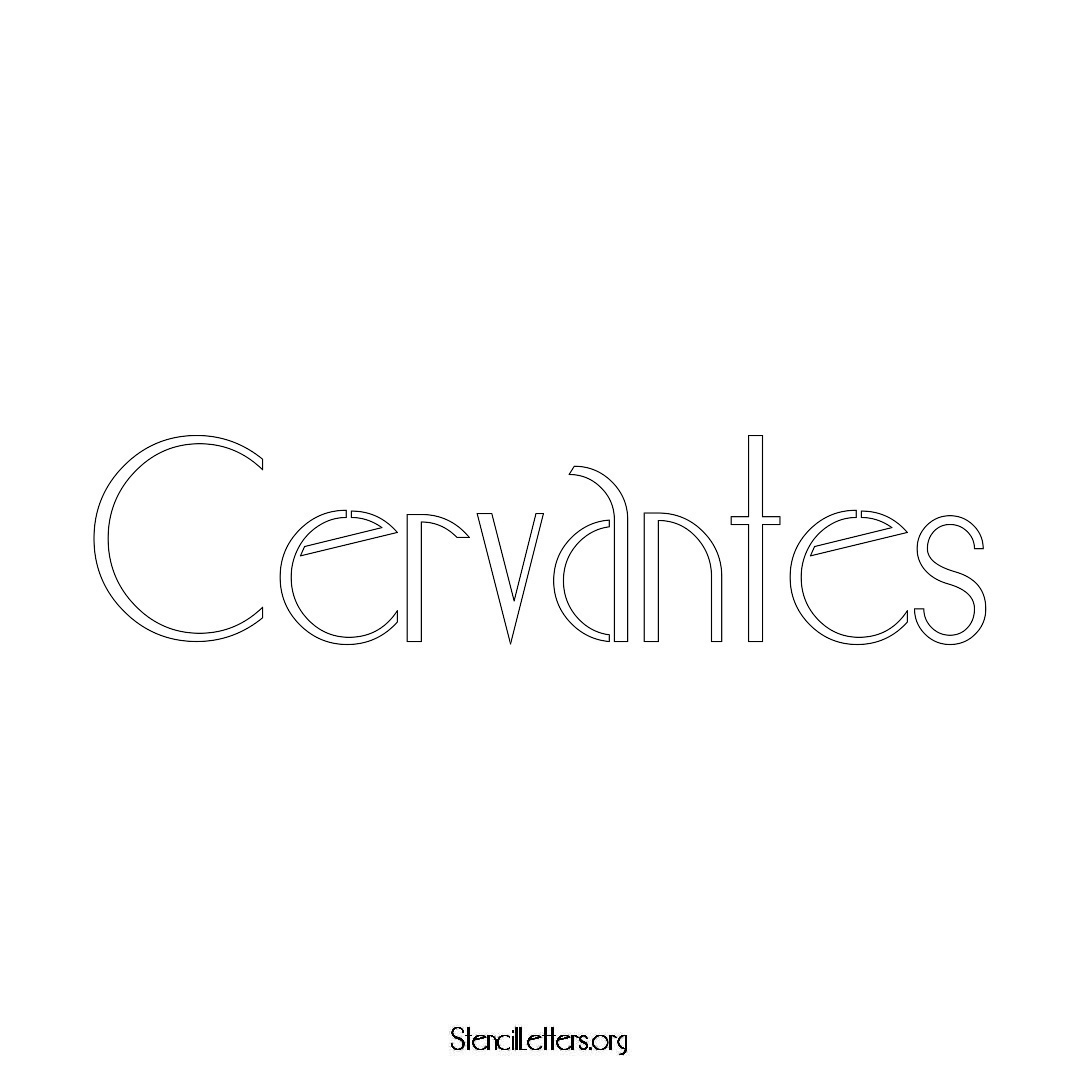 Cervantes name stencil in Art Deco Lettering