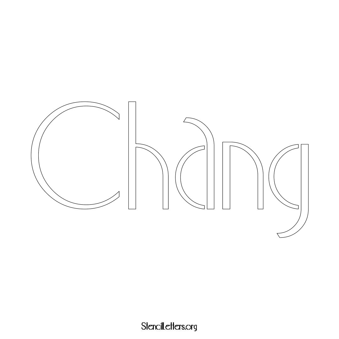 Chang name stencil in Art Deco Lettering
