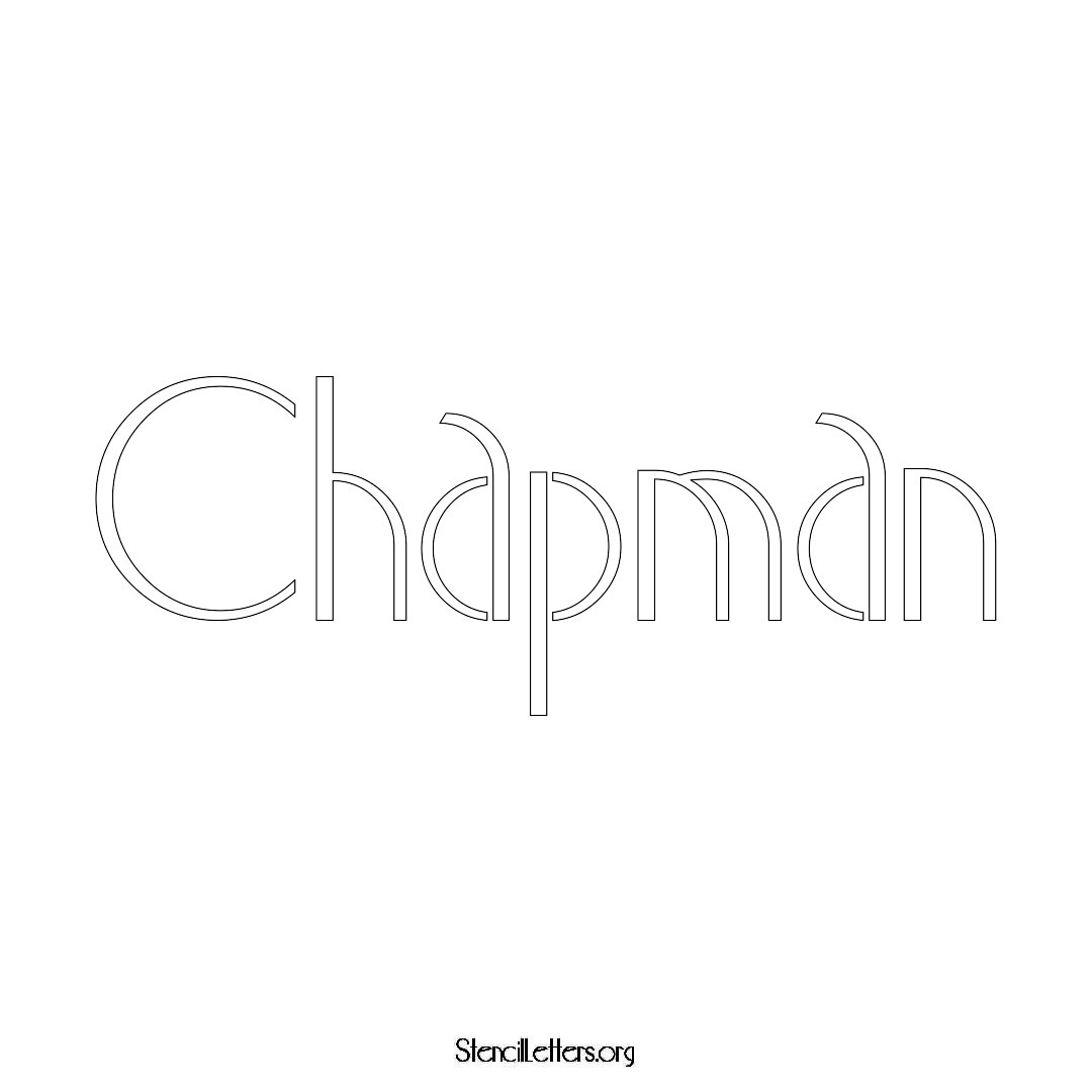 Chapman name stencil in Art Deco Lettering