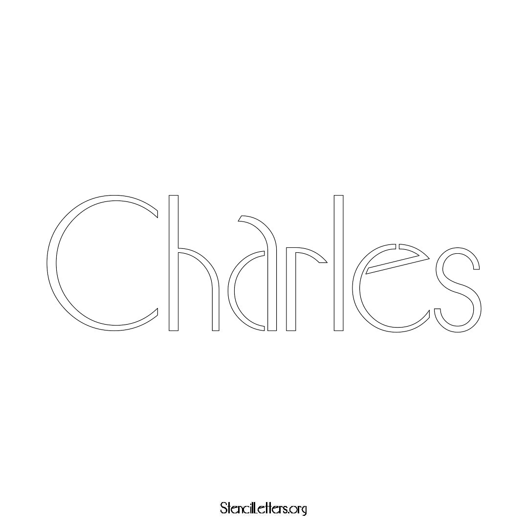 Charles name stencil in Art Deco Lettering