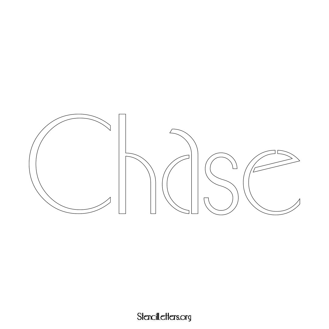 Chase name stencil in Art Deco Lettering