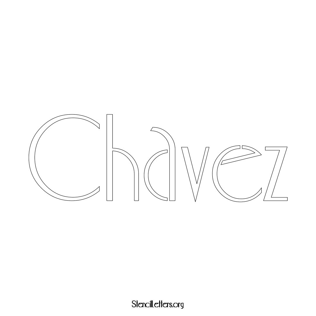 Chavez name stencil in Art Deco Lettering
