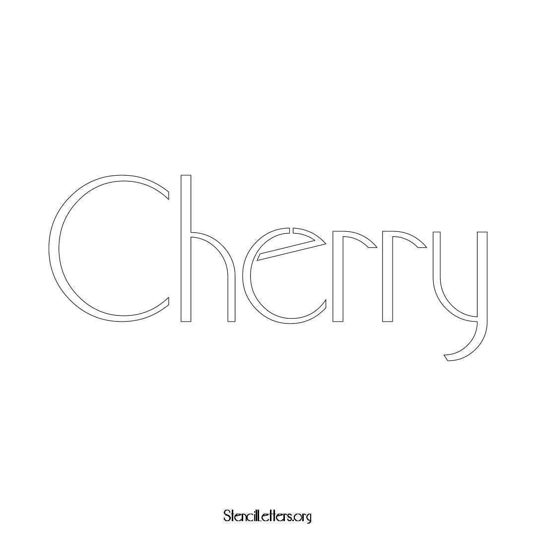 Cherry name stencil in Art Deco Lettering