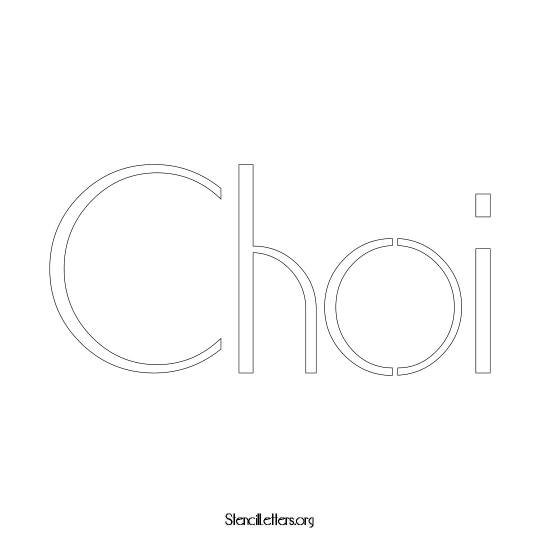 Choi name stencil in Art Deco Lettering
