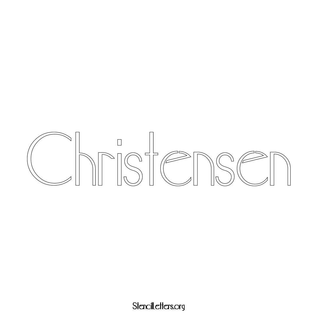 Christensen name stencil in Art Deco Lettering