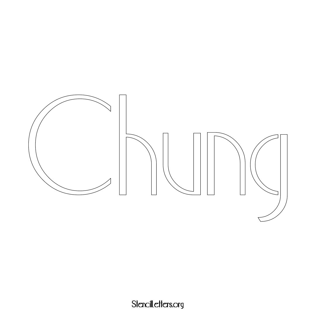 Chung name stencil in Art Deco Lettering