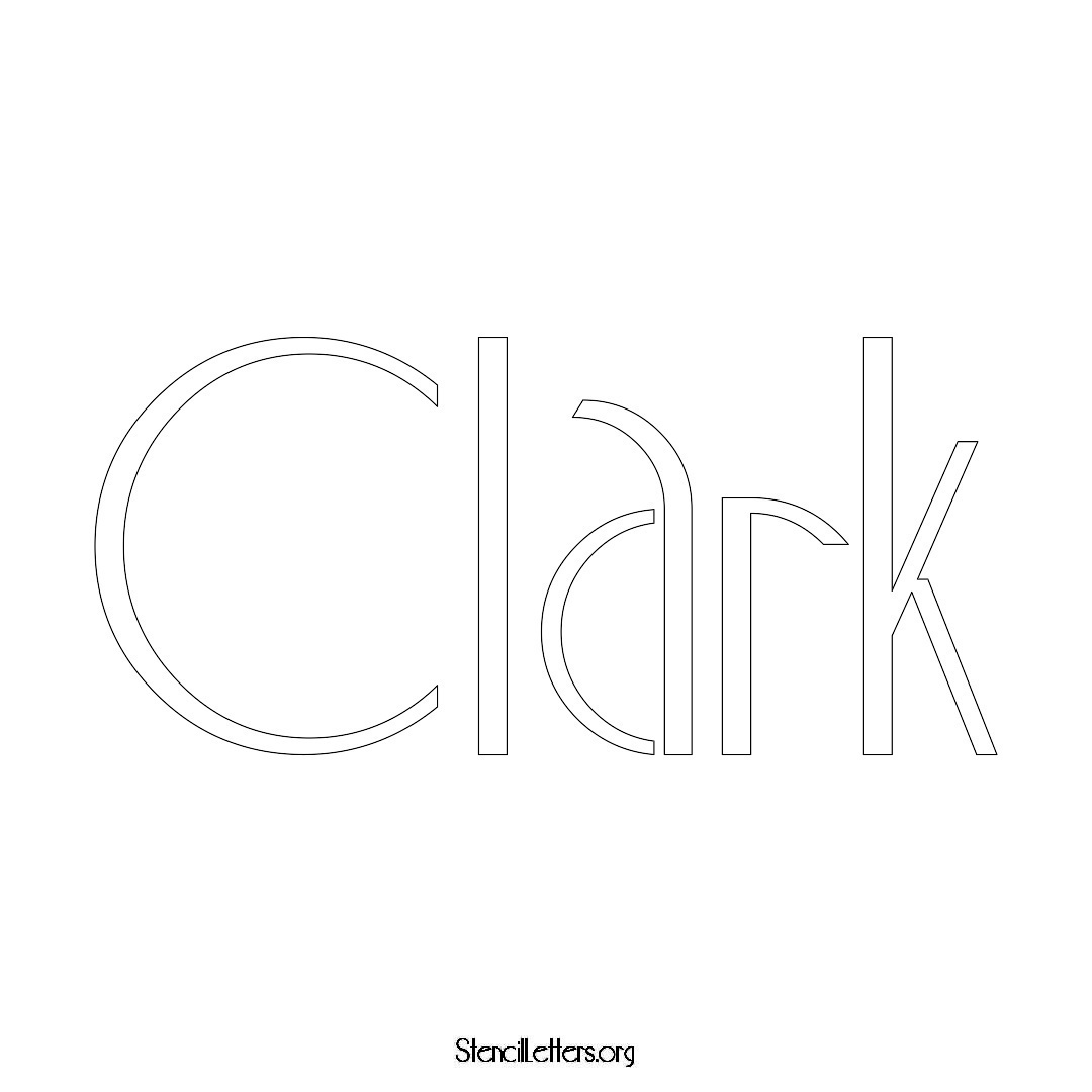 Clark name stencil in Art Deco Lettering