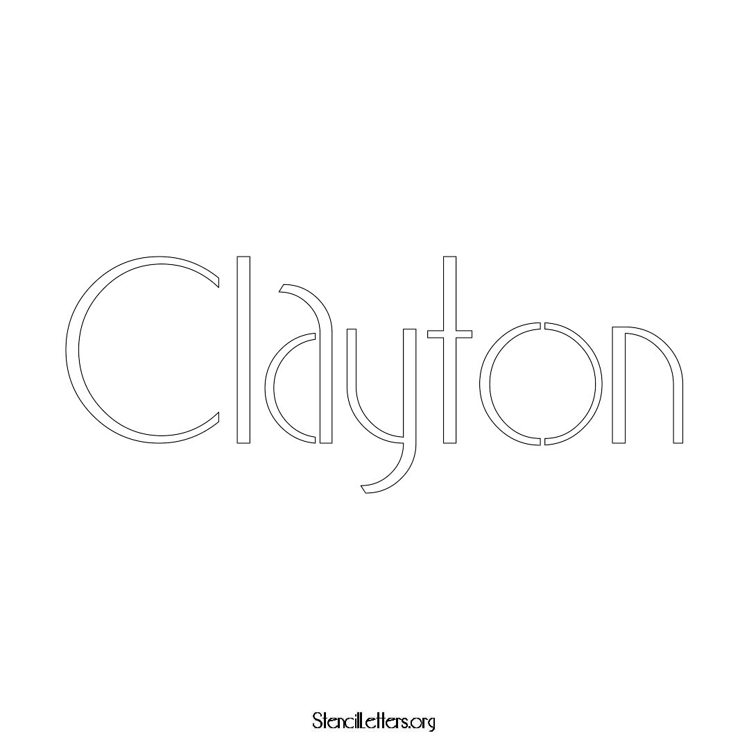Clayton name stencil in Art Deco Lettering