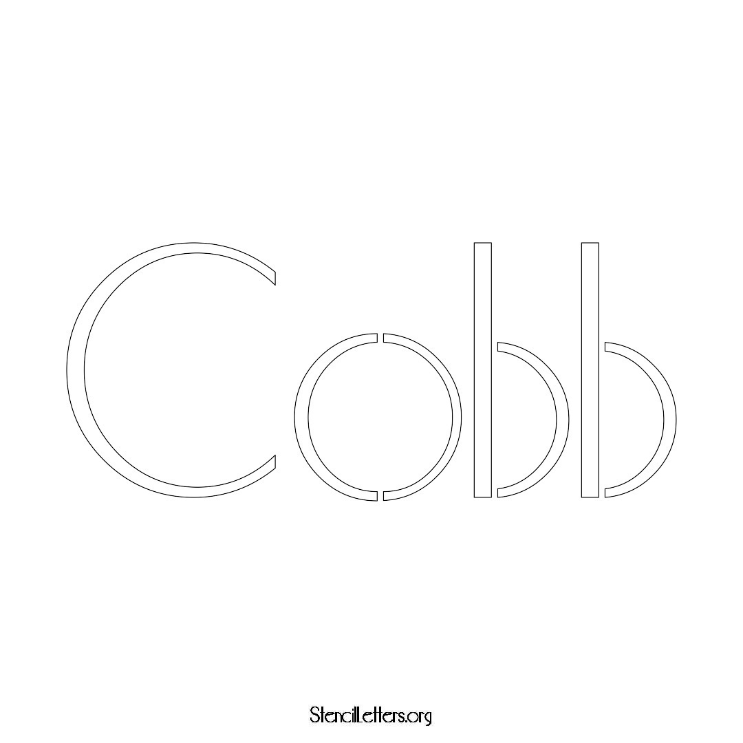 Cobb name stencil in Art Deco Lettering