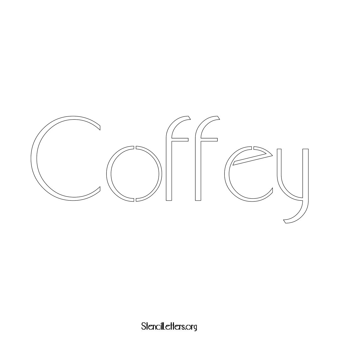 Coffey name stencil in Art Deco Lettering