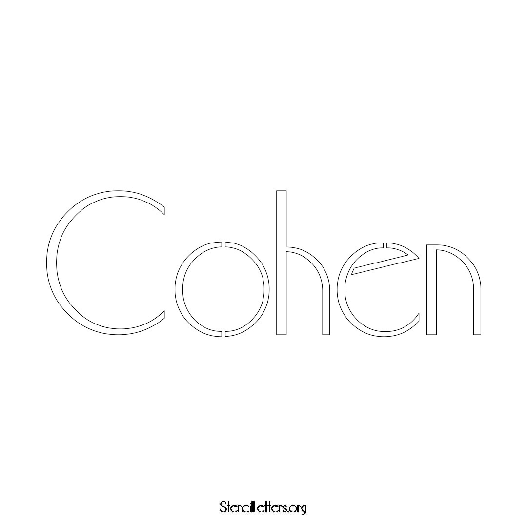 Cohen name stencil in Art Deco Lettering