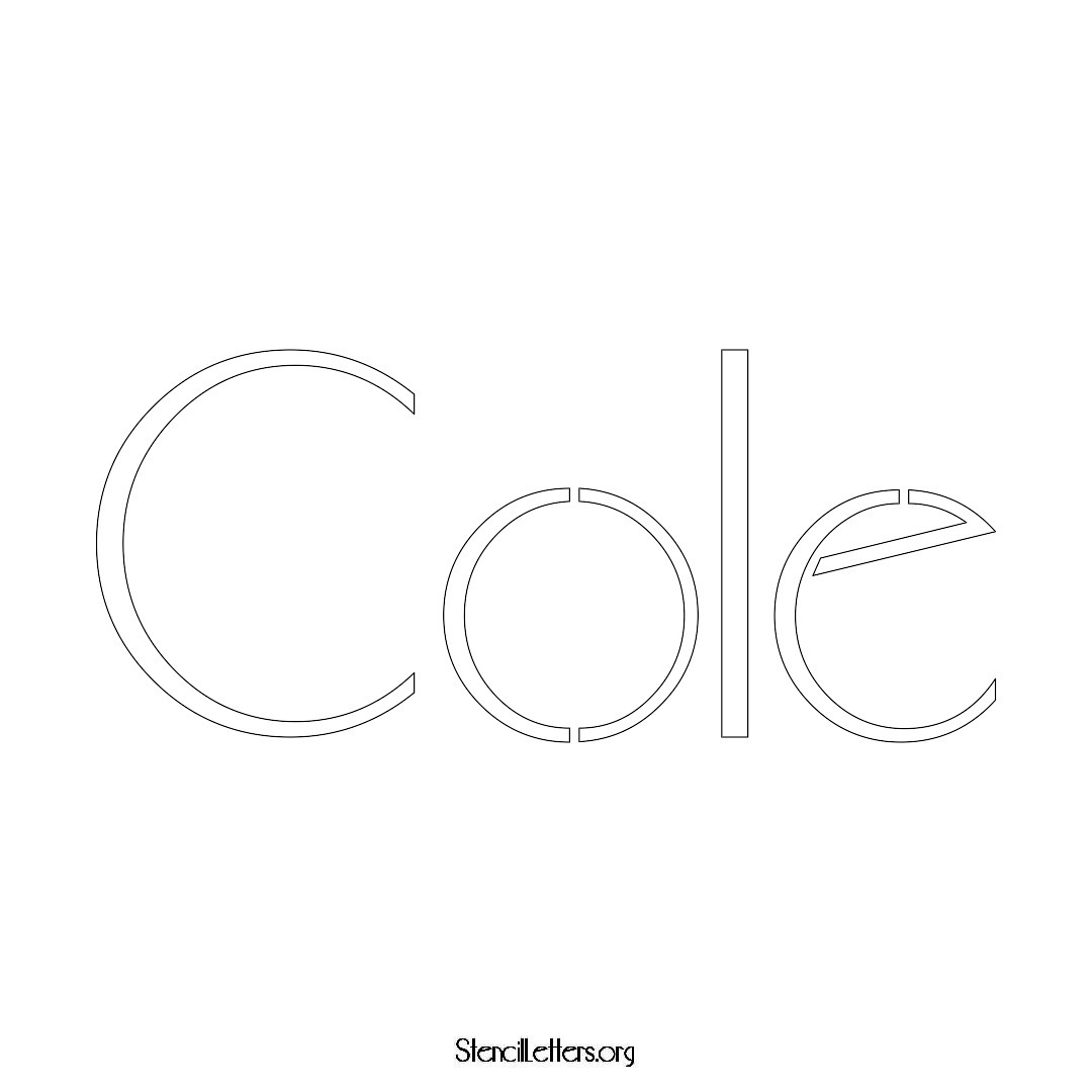 Cole name stencil in Art Deco Lettering