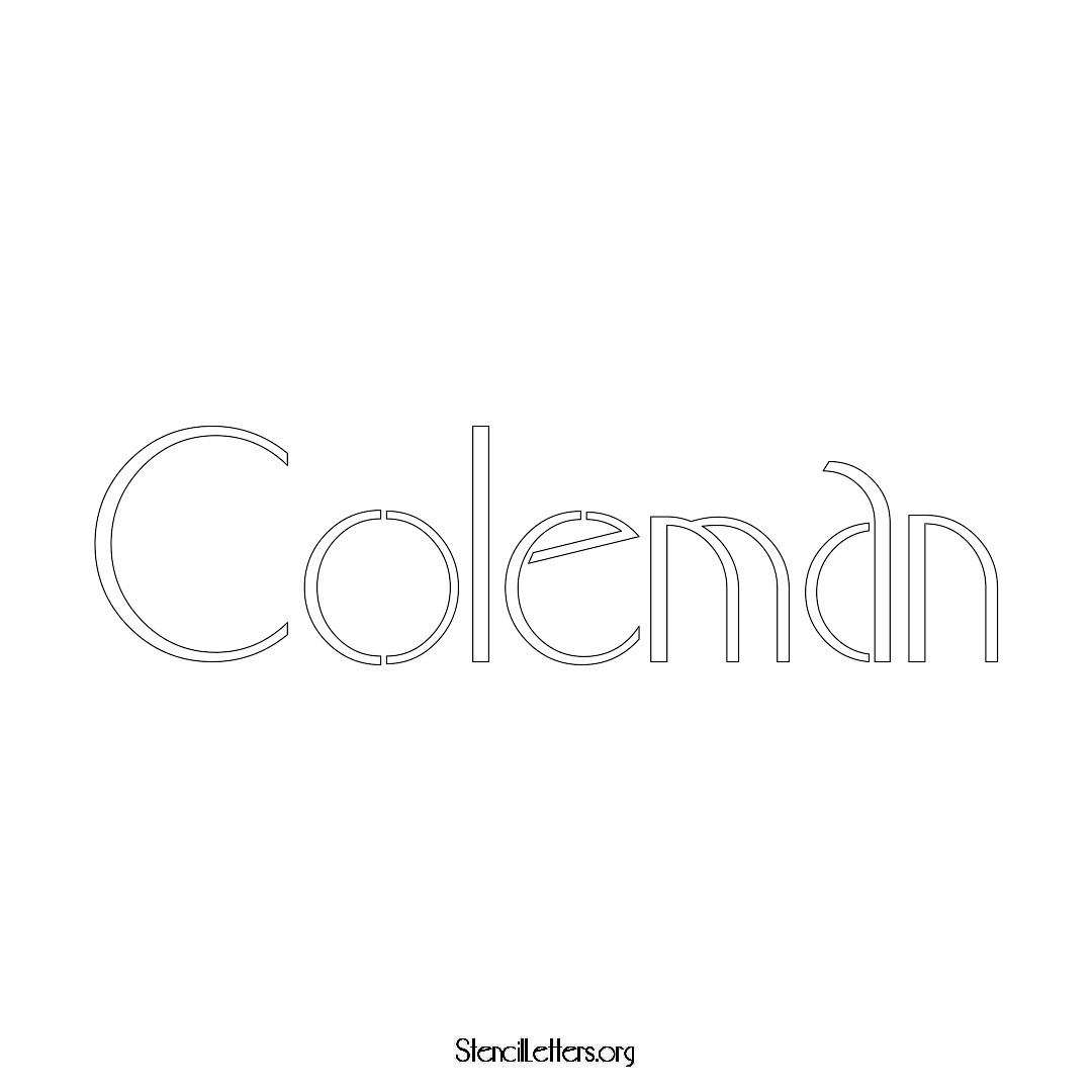 Coleman name stencil in Art Deco Lettering