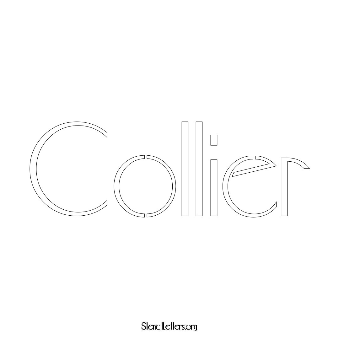 Collier name stencil in Art Deco Lettering