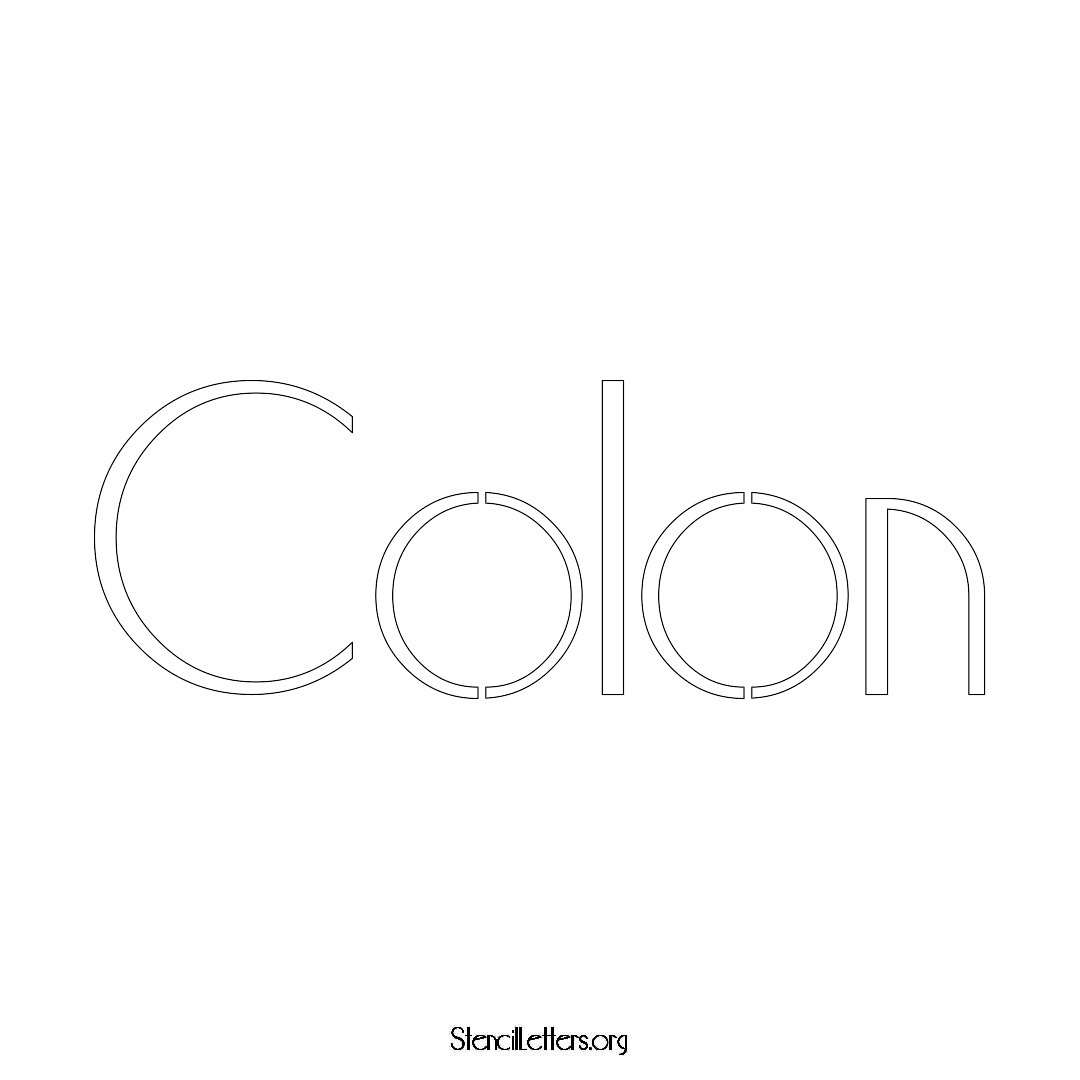 Colon name stencil in Art Deco Lettering