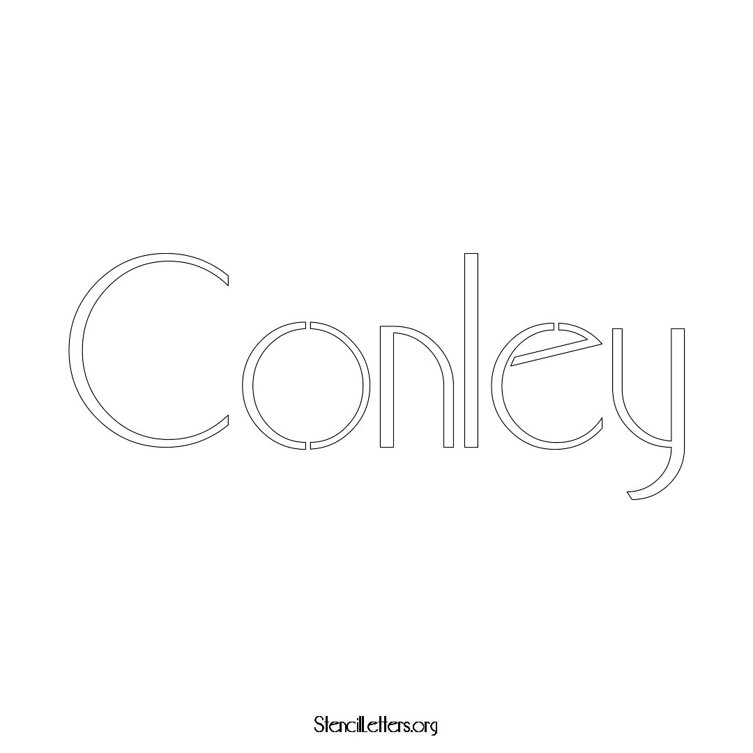 Conley name stencil in Art Deco Lettering