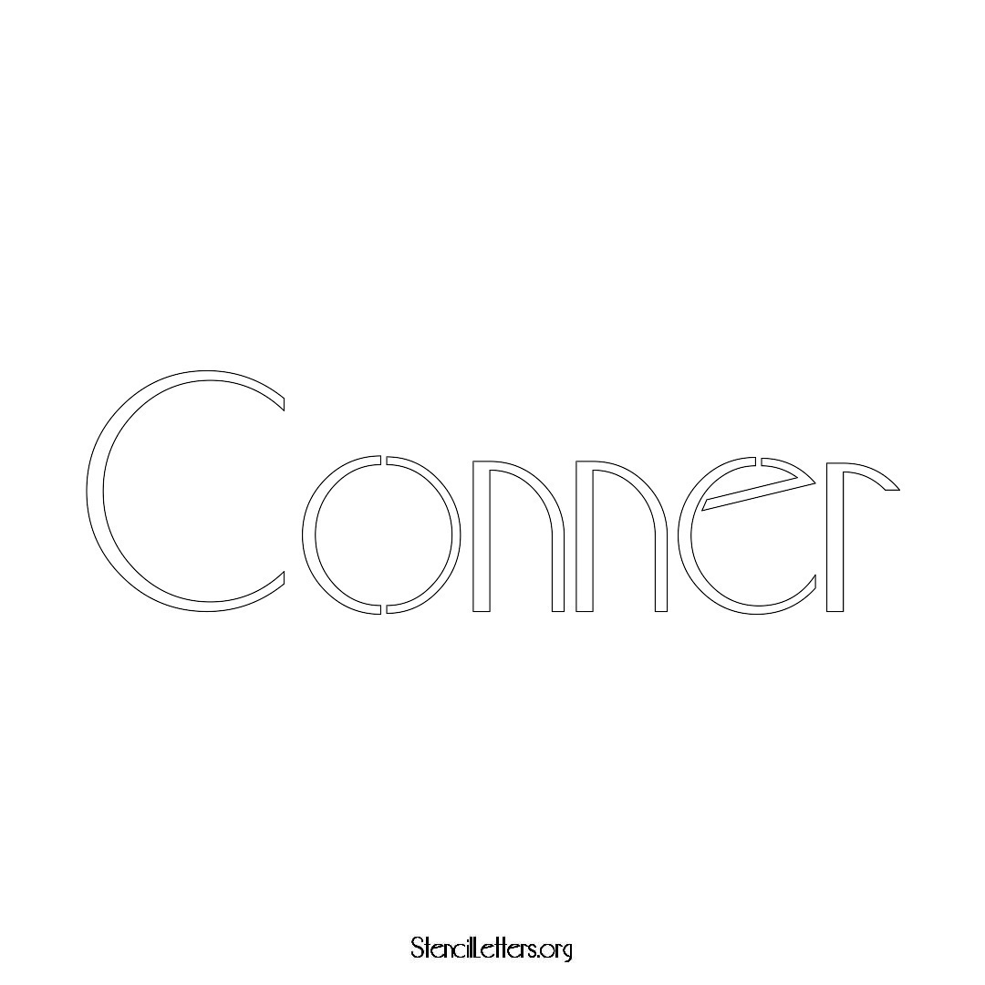 Conner name stencil in Art Deco Lettering