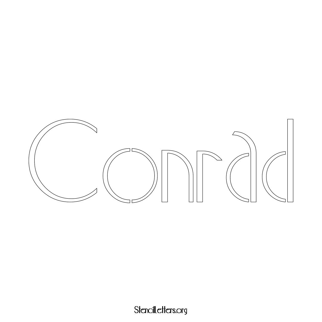 Conrad name stencil in Art Deco Lettering