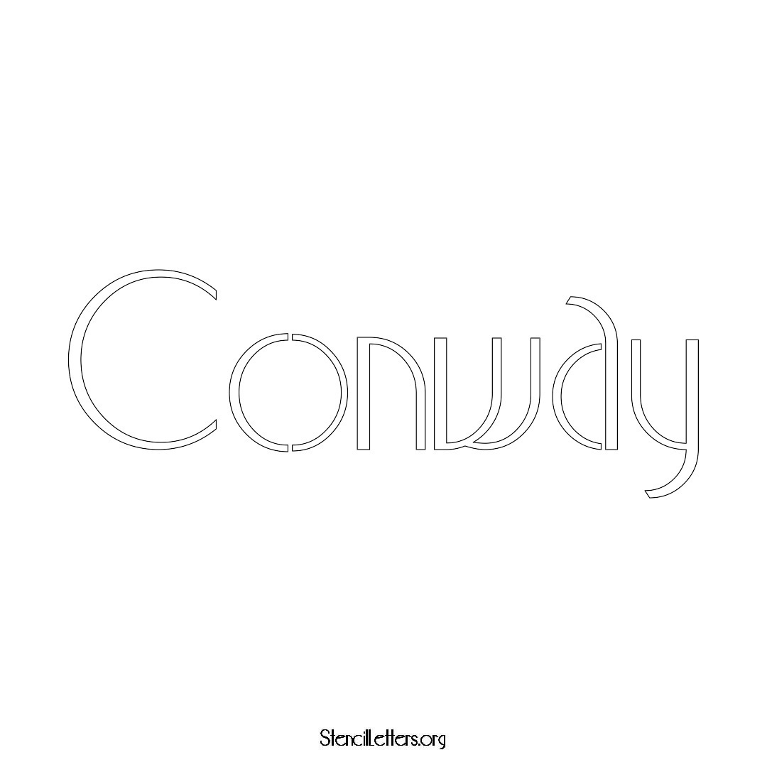 Conway name stencil in Art Deco Lettering