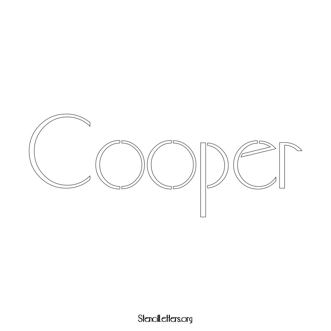 Cooper name stencil in Art Deco Lettering