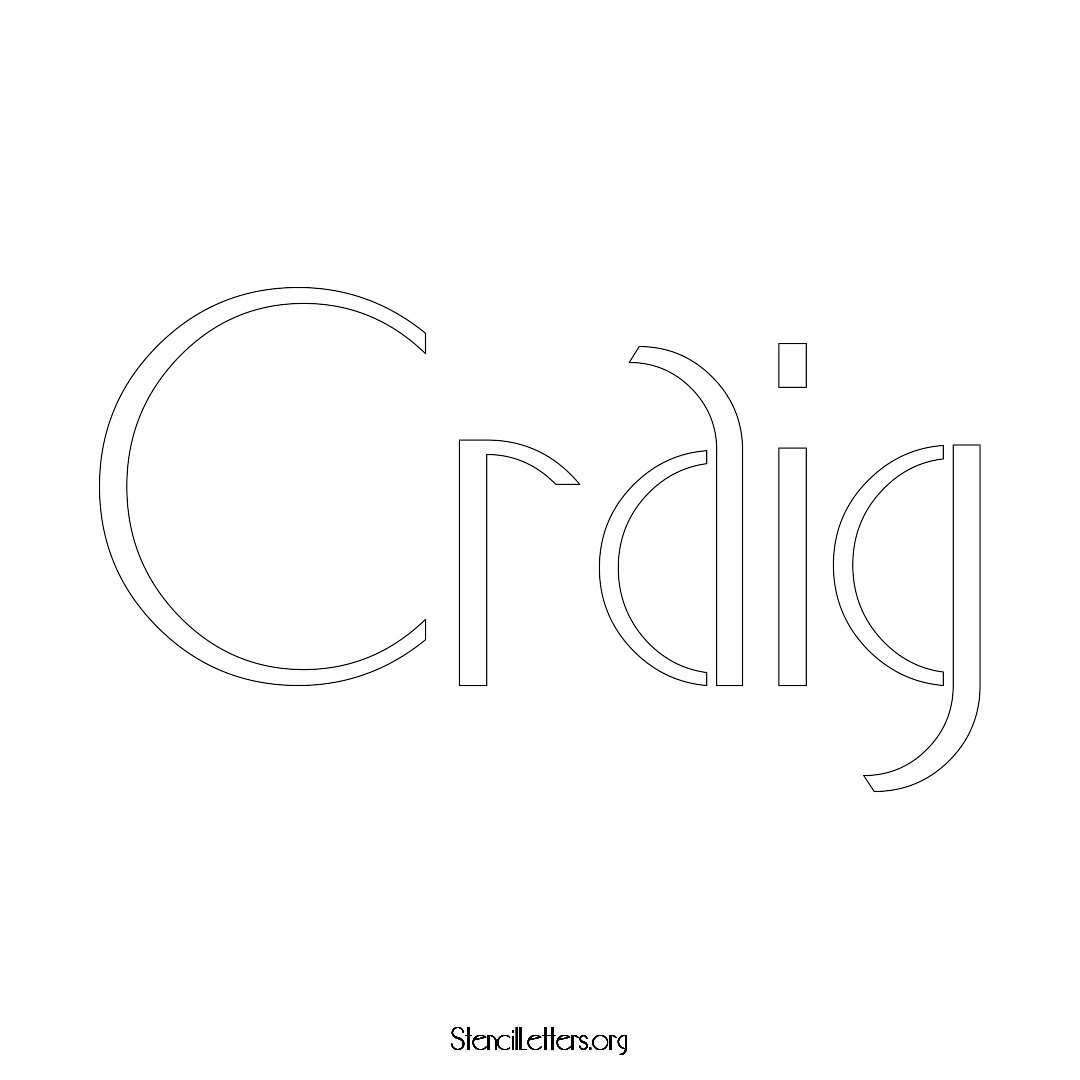 Craig name stencil in Art Deco Lettering
