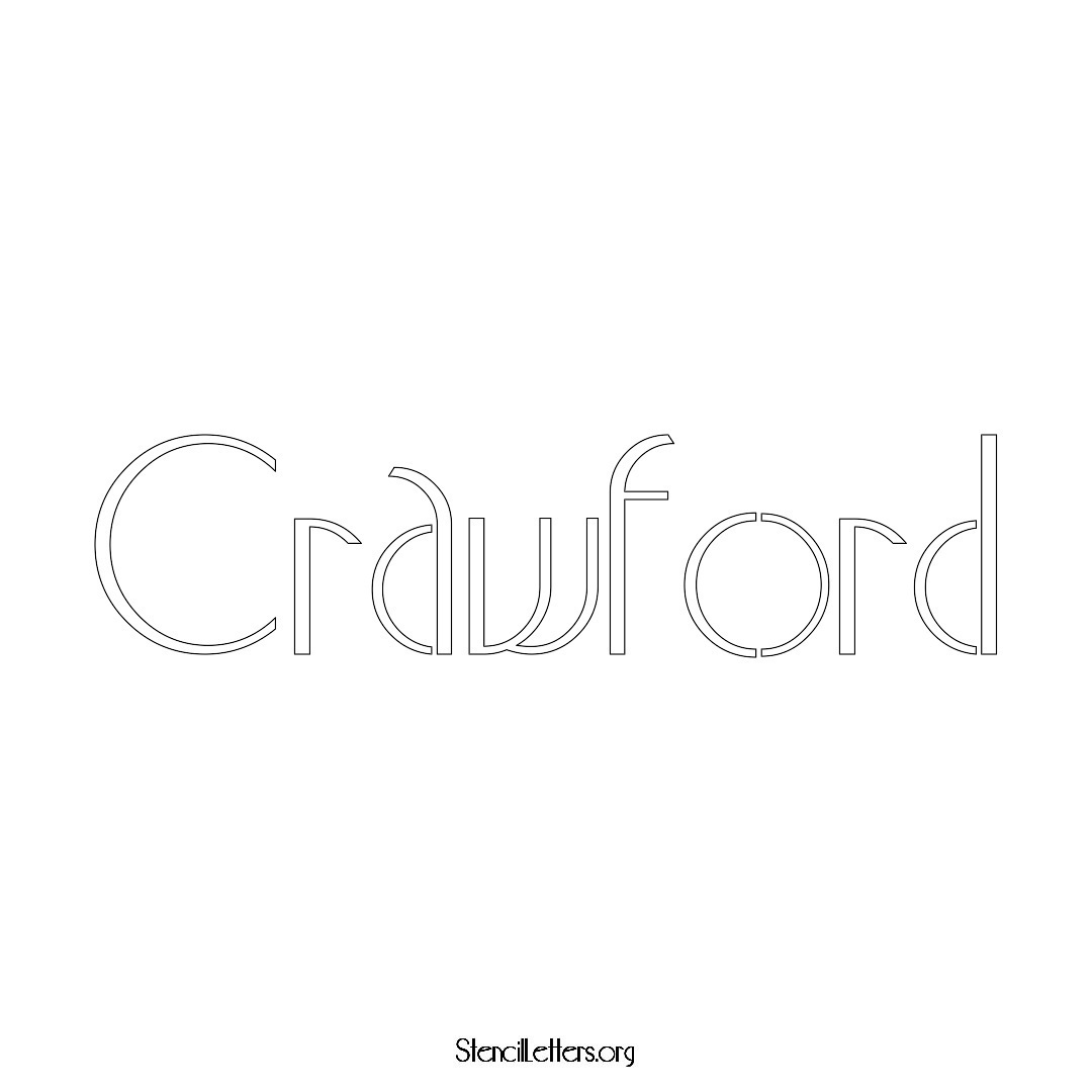 Crawford name stencil in Art Deco Lettering