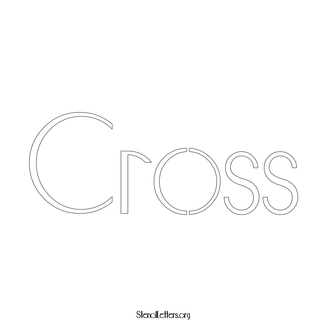 Cross name stencil in Art Deco Lettering