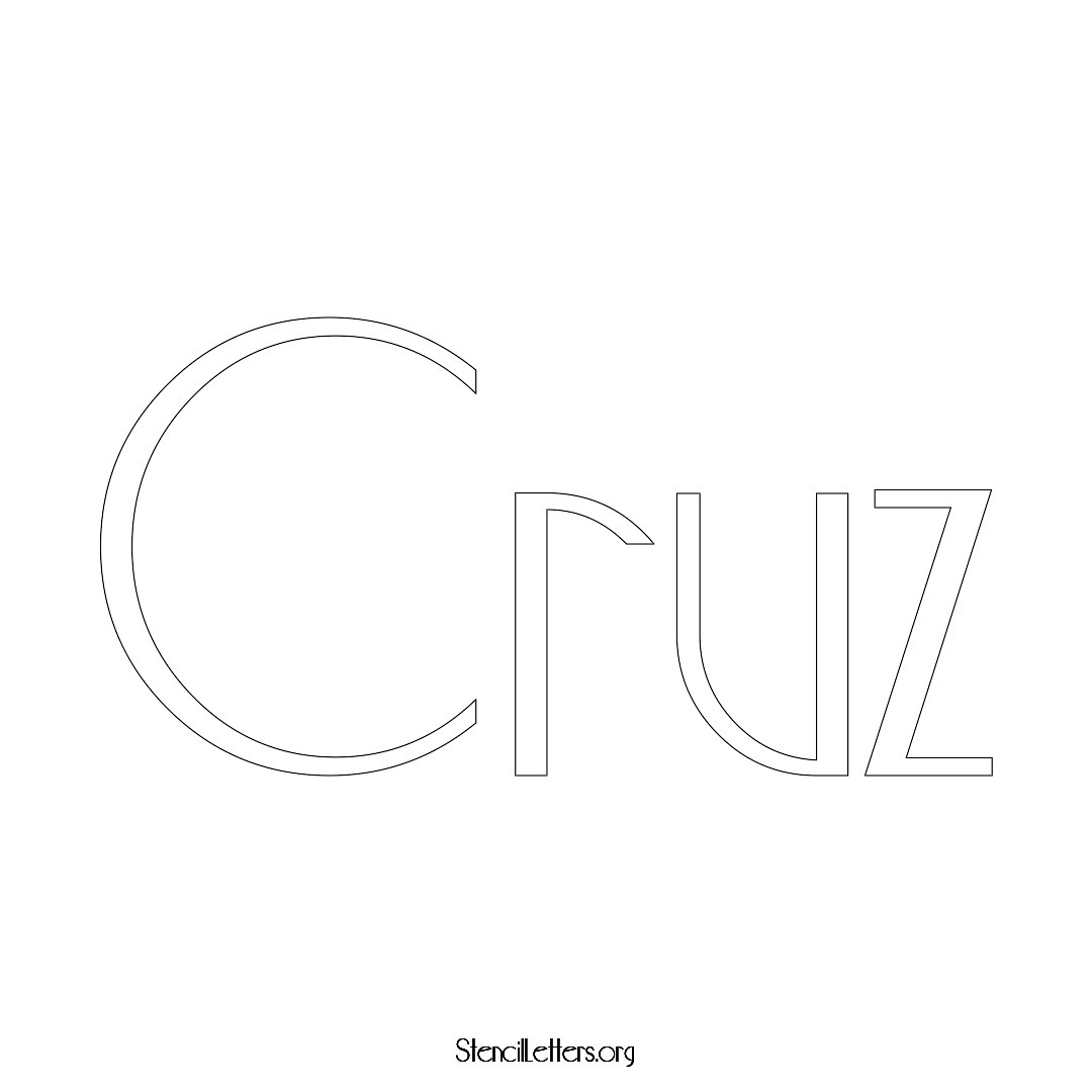Cruz name stencil in Art Deco Lettering