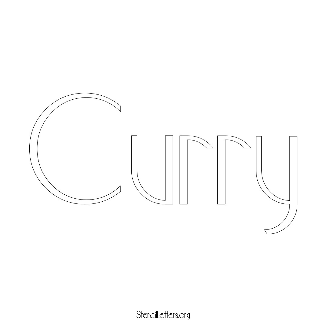 Curry name stencil in Art Deco Lettering