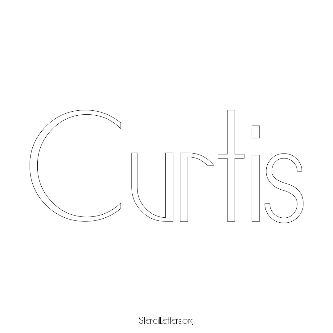 Curtis name stencil in Art Deco Lettering