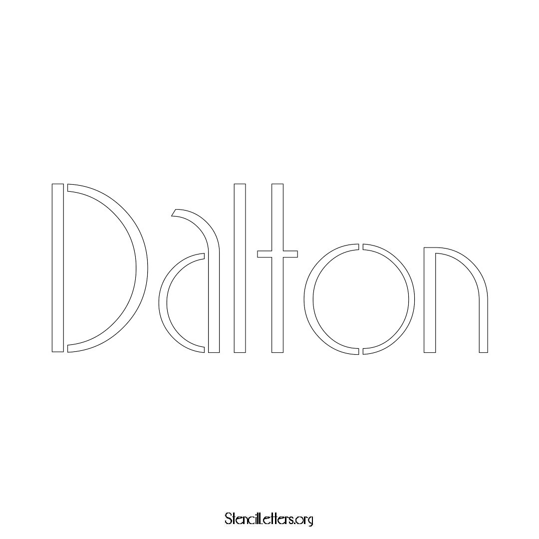 Dalton name stencil in Art Deco Lettering