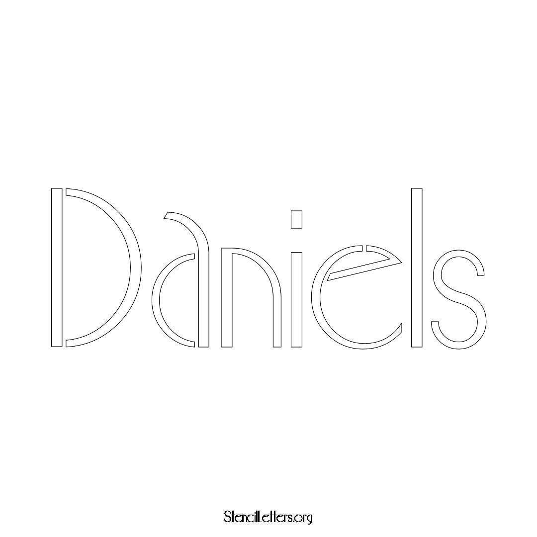 Daniels name stencil in Art Deco Lettering