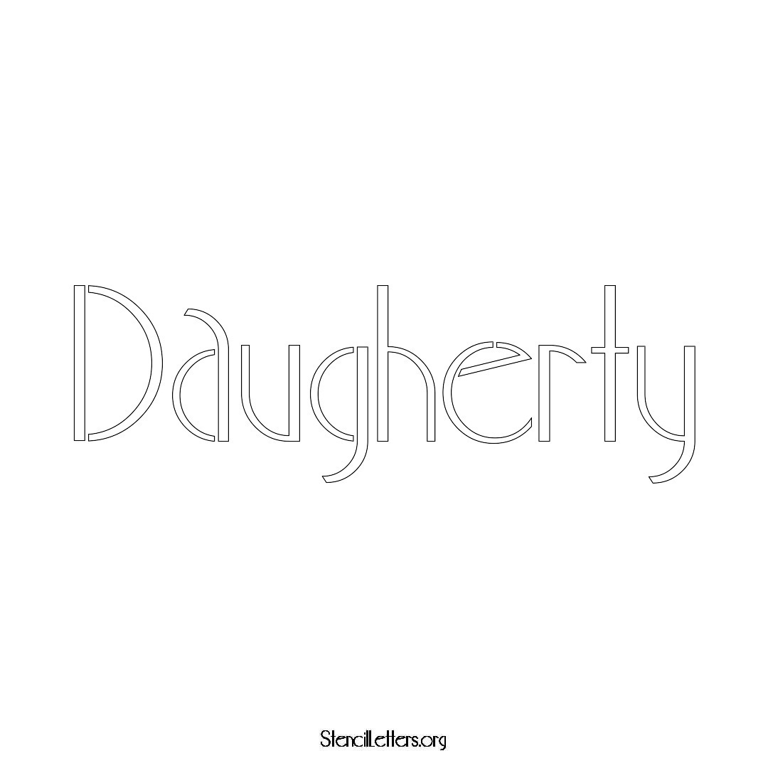 Daugherty name stencil in Art Deco Lettering