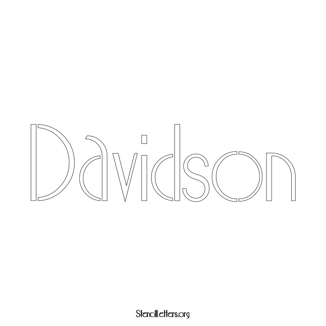 Davidson name stencil in Art Deco Lettering