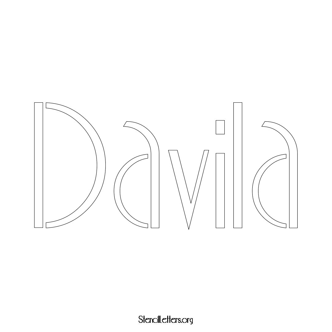 Davila name stencil in Art Deco Lettering