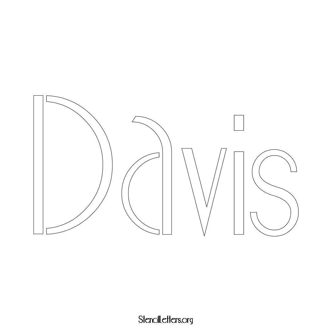 Davis name stencil in Art Deco Lettering